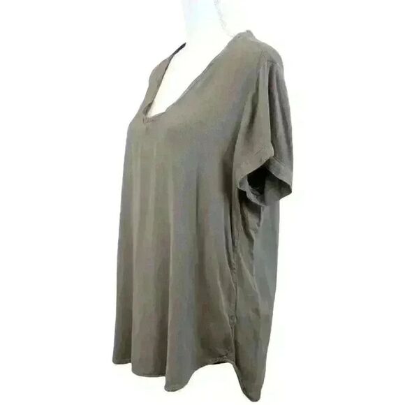 Cloth & Stone (Anthropologie) Gray V-Neck Slub Tee – Size Large - Picture 3 of 6